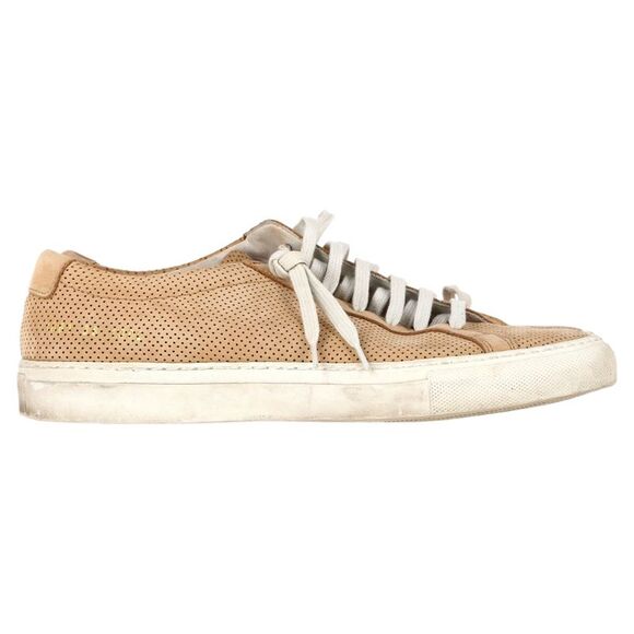 Common Projects Perforated Sneakers in Brown Leather